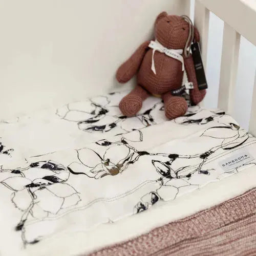 Bamboom Ledikantlaken 110 x 140 cm + Kussensloop Magnolia - Tiny Giggles