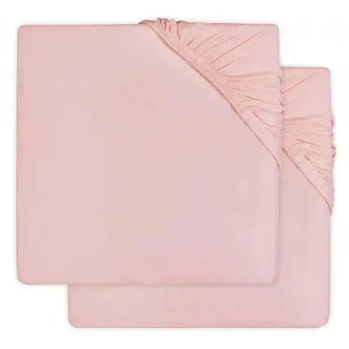 Jollein Hoeslaken Ledikant Jersey 60x120cm Soft Pink (2pack) - Tiny Giggles
