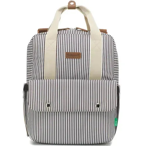 Babymel Georgi Eco Navy Stripe Luiertas - Tiny Giggles