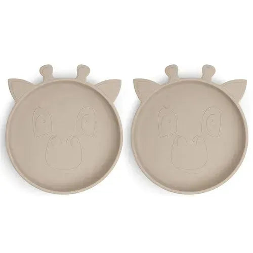 nuuroo Akila Siliconen Bord Giraf Cobblestone - 2-pack - Tiny Giggles