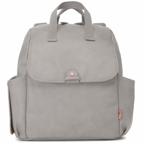 Babymel Robyn Convertible Backpack Faux Leather Pale Grey Luiertas