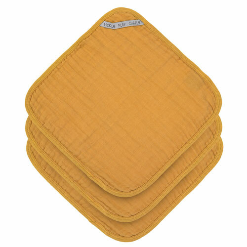 L&auml;ssig Mousseline Wasdoekjes Mustard 3 Stuks