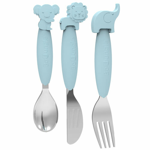 Bo Jungle B-Silicone Blauw Bestek Set