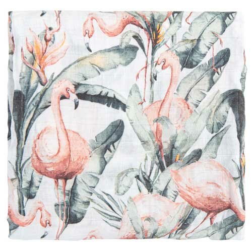 BimbiDreams Bamboe Hydrofiel Multidoek - Flamingo 120x120 cm