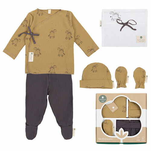 BimbiDreams Baby Newborn 5-Delige Set - Jurasic Bruin