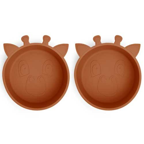 nuuroo Alex Siliconen Kom Giraf Caramel Caf&eacute; - 2-pack