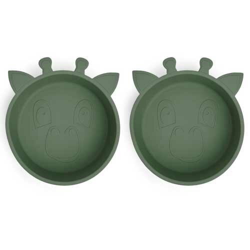 nuuroo Alex Siliconen Kom Giraf Dusty Green - 2-pack