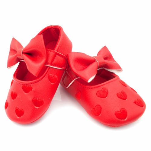 Baby Ballerina&#039;s Rood Met Hartjes