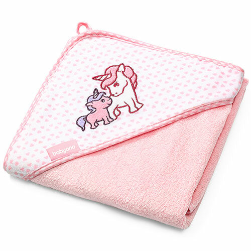 Babyono Bamboo Roze Eenhoorn 100x100 cm Badcape