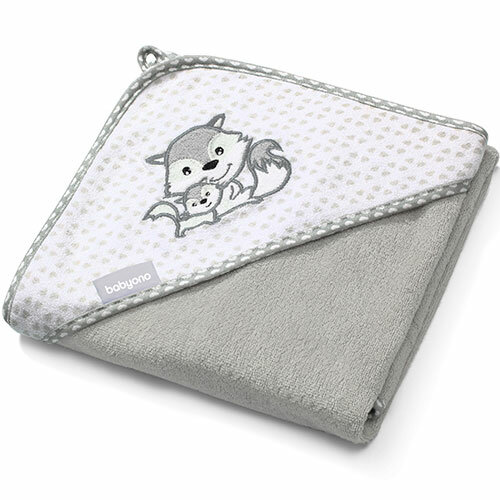 Babyono Bamboo Grijs Vosjes 100x100 cm Badcape