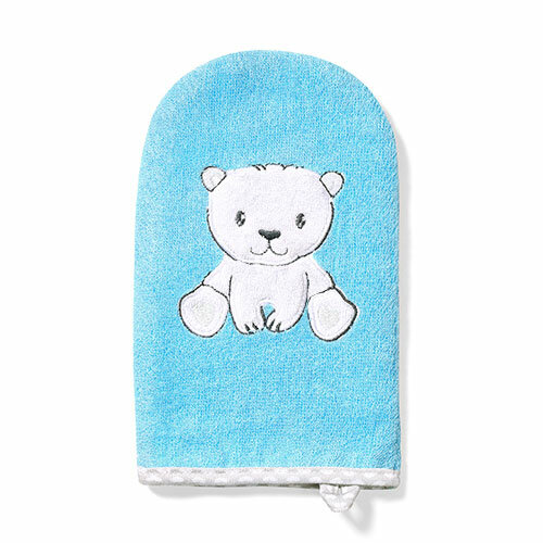 Babyono Bamboo Blauw Ijsbeer Washandje