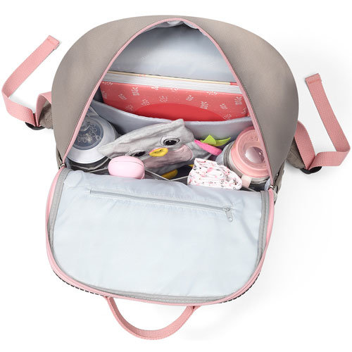 Babyono London Look Pink-Grey Verzorgingsrugzak