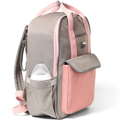 Babyono London Look Pink-Grey Verzorgingsrugzak