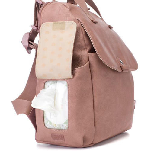 Babymel Robyn Convertible Backpack Faux Leather Dusty Pink Luiertas