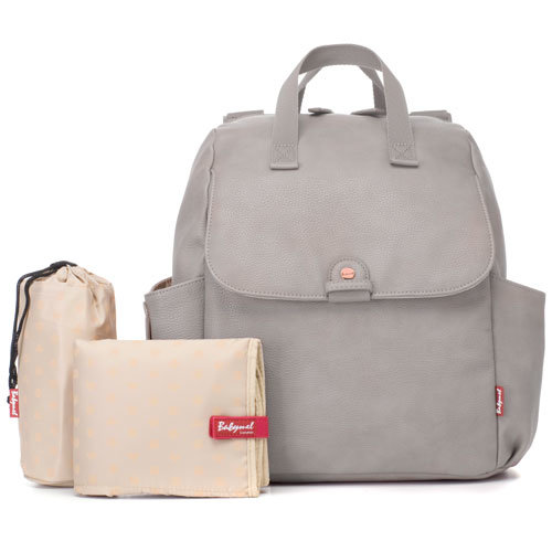 Babymel Robyn Convertible Backpack Faux Leather Pale Grey Luiertas