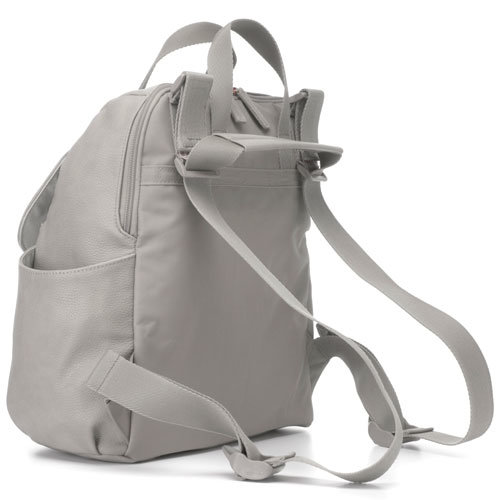 Babymel Robyn Convertible Backpack Faux Leather Pale Grey Luiertas