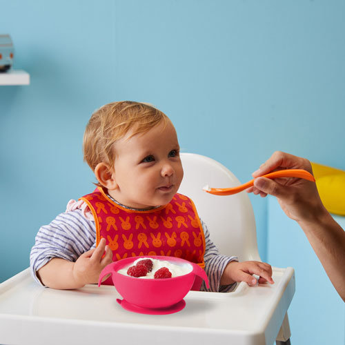 b.box Silicone First Feeding Set Strawberry Shake 6m+