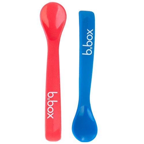 b.box Flexible Silicone Spoons Red/Blue - 2 Stuks