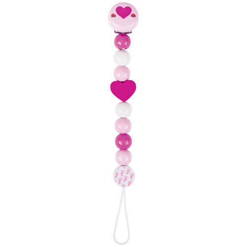 Heimess Fopspeenketting - Roze Hart L21cm