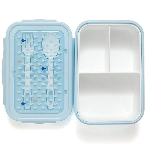 Petit Monkey Bento Lunchbox Drops Blue