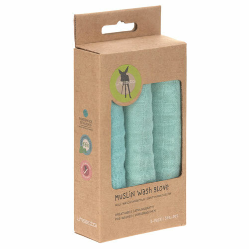 L&auml;ssig Mousseline Washandjes Mint 3 Stuks