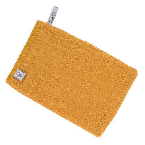 L&auml;ssig Mousseline Washandjes Mustard 3 Stuks