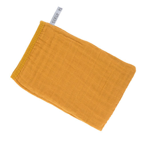 L&auml;ssig Mousseline Washandjes Mustard 3 Stuks