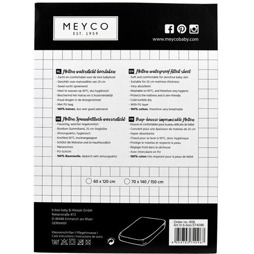 Meyco molton waterdicht hoeslaken 60x120 cm