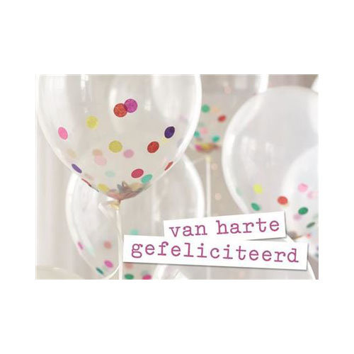 Hallmark Mini Verjaardagskaartje - Fijne Verjaardag Ballonnen 5x7 cm