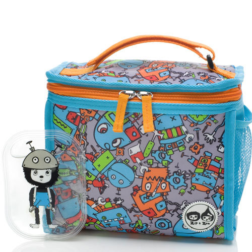 Zip &amp; Zoe Zipped Lunchie en Ijspak Robot Blauw