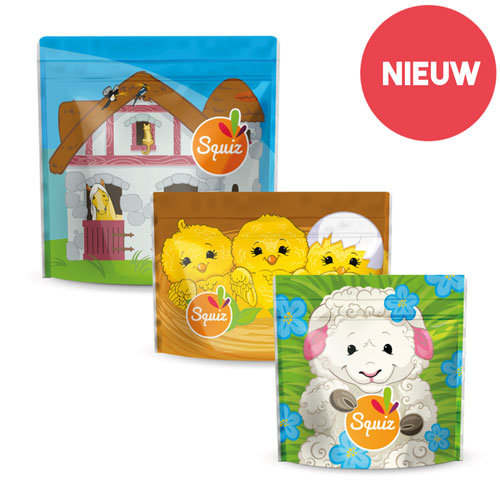 Squiz 3-Pack Multifunctionele Snackzakjes - De Boerderij Collectie