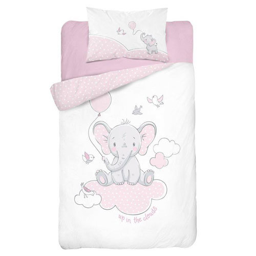 Mayamoo Katoen Dekbedovertrekset Olifant Roze 100x135cm