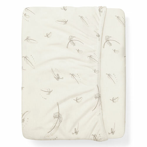 Babyono Hoeslaken Reiswieg Bamboe Jersey 40x75cm Feathers