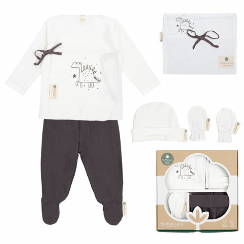 BimbiDreams Baby Newborn 5-Delige Set - Jurasic Wit