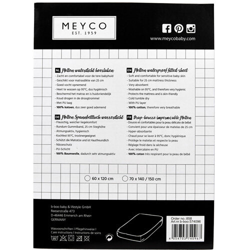 Meyco molton waterdicht hoeslaken 70x140/150 cm