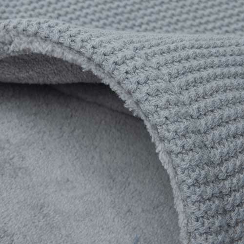 Jollein Deken Ledikant 100x150cm Basic Knit - Stone Grey/Fleece