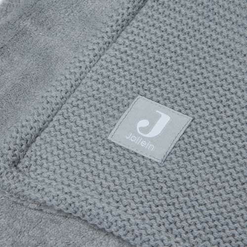 Jollein Deken Ledikant 100x150cm Basic Knit - Stone Grey/Fleece