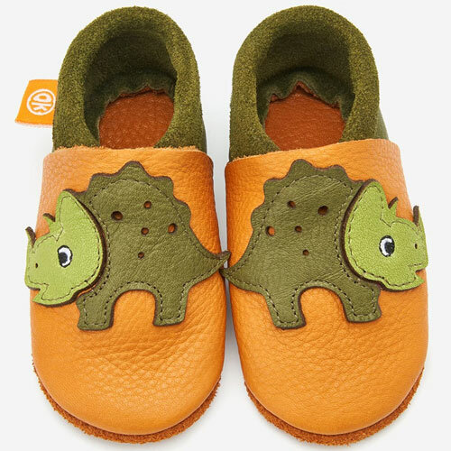 Orangenkinder Trixie de Triceratops Leer Babyslofjes