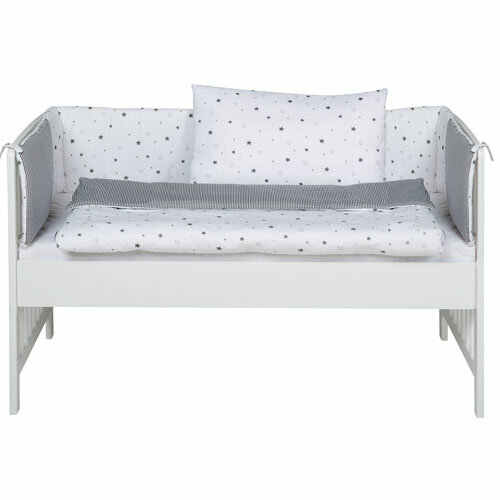 Schardt Compleet Micky White Ledikant 60x120cm - Stars Grey