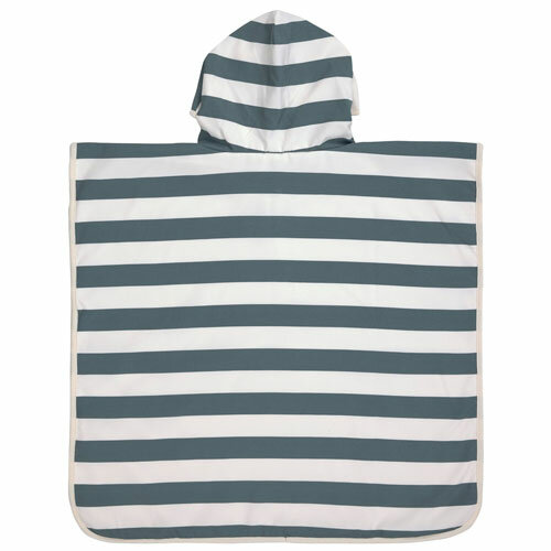 L&auml;ssig UV Strandponcho Block Stripes Milky/Blue