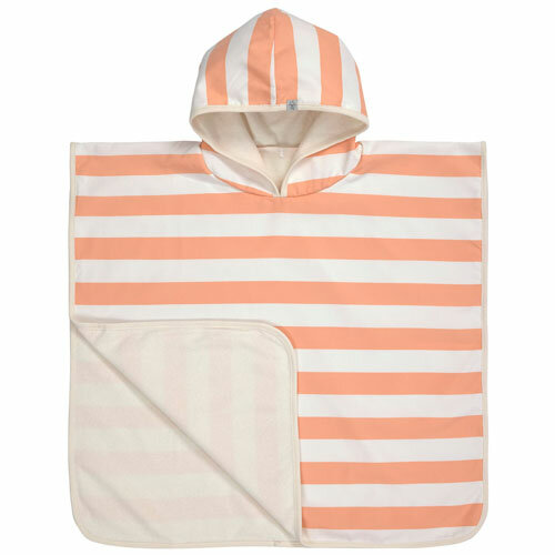 L&auml;ssig UV Strandponcho Block Stripes Milky/Peach