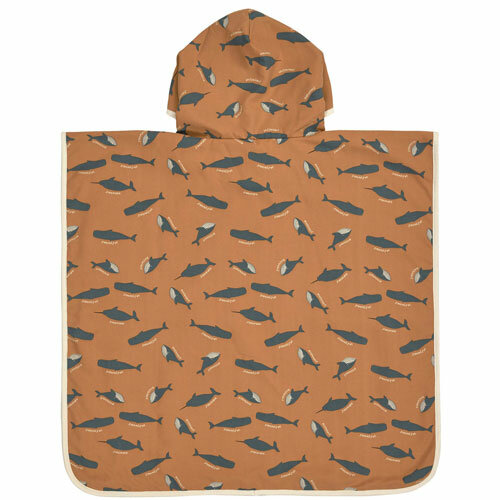 L&auml;ssig UV Strandponcho Whale Caramel