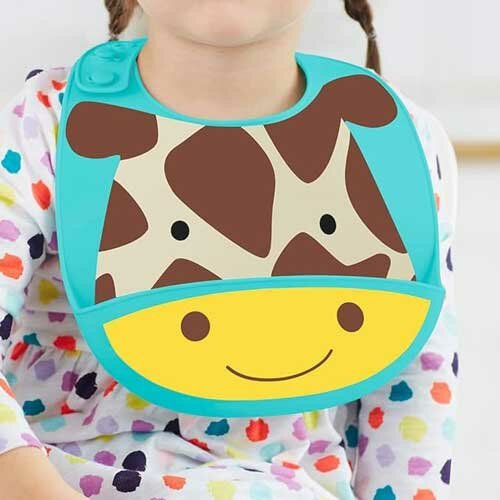 Skip Hop Zoo Fold &amp; Go Silicone Bib - Giraffe