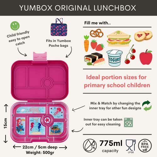 Yumbox Original 6 vakken Mermaid Malibu Purple