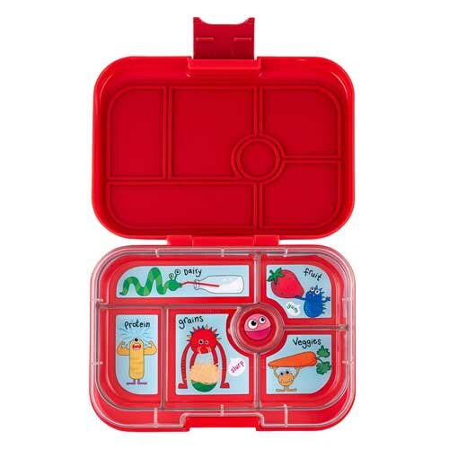 Yumbox Original Bento 6 Vakken Funny Monsters Wow Red