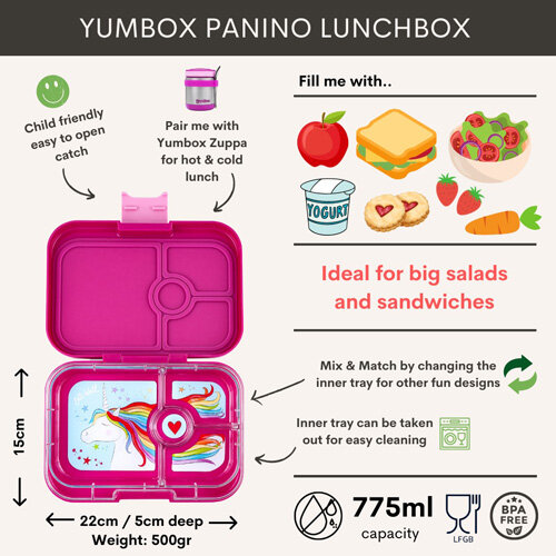 Yumbox Panino Bento 4 Vakken Paris je t&#039;aime Fifi Pink