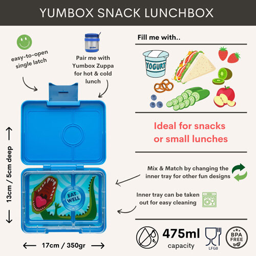 Yumbox Snacks 3 Vakken Dinosaur Surf Blue