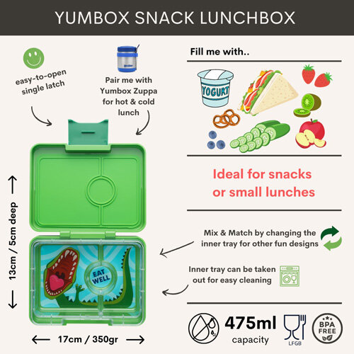 Yumbox Snacks 3 Vakken Dinosaur Jurassic Green