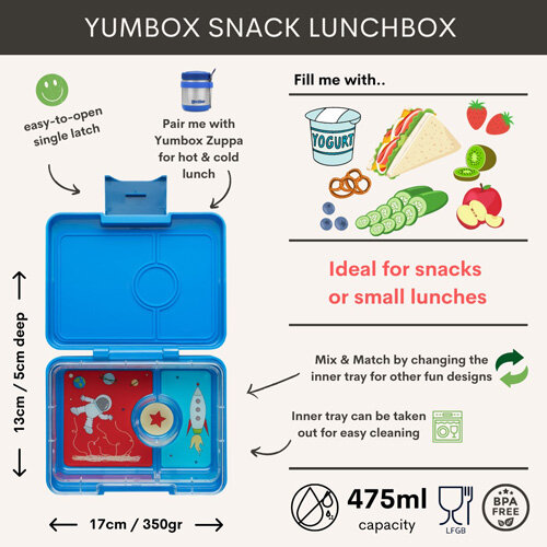 Yumbox Snacks 3 Vakken Rocket  Surf Blue