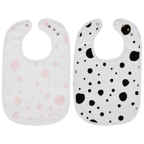 Meyco Slab Dots Roze/Dots Zwart - Set van 2